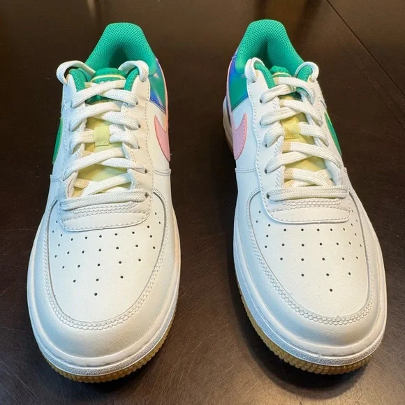 New Nike Air Force 1 Leather Sneaker Pink White Size US 6.5Y / 8 W - Picture 4 of 12